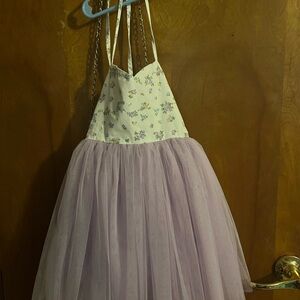 Flofallrique Girls Size Small S Floral and Lavender Tulle Ballerina Dress